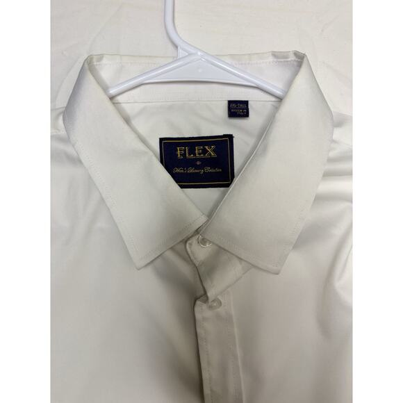 FLEX Other - FLEX Big & Tall 2XL White Dress Shirt Long Sleeve Point Collar Button Solid